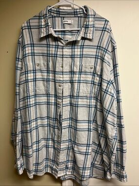 Sonoma Men's Blue Plaid Button-Up Shirt size 2XB
